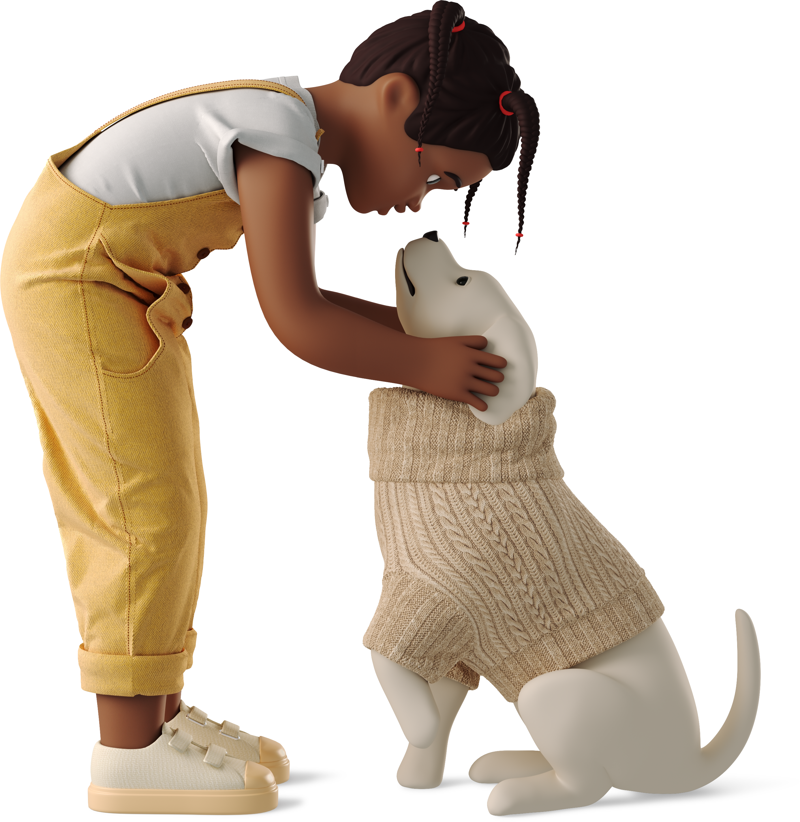 Dog and owner illustration